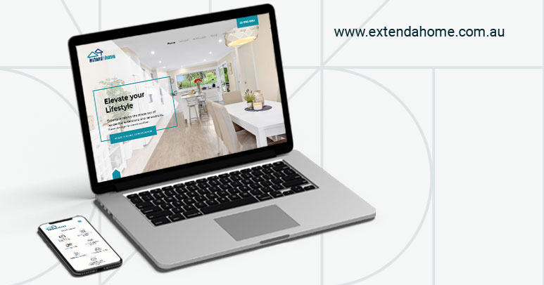 A laptop and a phone showing the Extend a Home Website