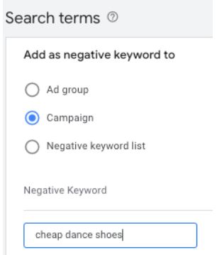 Negative Keywords in Google Ads - Negative Broad Match